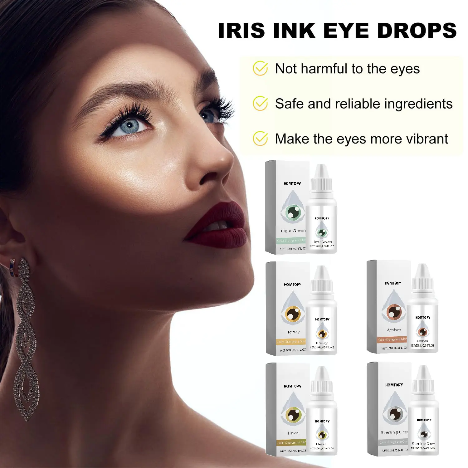 HOMTOPY Relieve Eyewear Fatigue Dry Moisturizing Eye Colorful Eye Drops Blurred Vision Eye Drops
