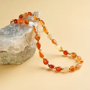 Swyii Handmade Red Agate, Moonstone Agate Necklace, Boho Layered Crystal Choker for Women, Fall and Winter Jewelry,  Gift for Her, Holiday Gift, New Year, Party Jewelry, Soulmate Gift Necklace, MardiGras