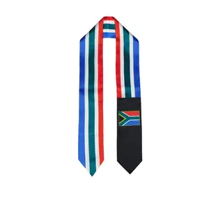 South Africa Flag Graduation Stole, Sash, Scarf, Gift, Students, High Quality, High School, College, Scarves, Adults, Men and Women, Satin