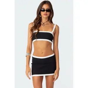 Sutton Contrast Ribbed Bra Top