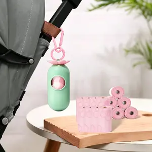 Flower Pet Poop Pickup Box / 1 box + 120 trash bags / 1 box / 120 trash bags. This portable stroller trash bag dispenser and organizer uses thickened, scented printed plastic bags, suitable for outdoor travel, strollers, cars, and home use. Also suitable