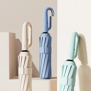 Travel Folding Golf Umbrella, 10 Ribs, Auto Open, Lightweight Compact Design, Portable Backpack Car Sunshade, Upf 50 UV Protection, Wind Resistant Umbrella, Lightweight Waterproof Umbrella, Windproof Folding Umbrella