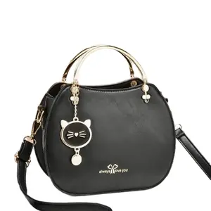 Bags Fashion Cat Design Handbag with Cat Tail and Chain Attachment