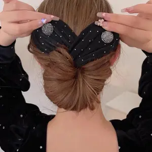 Elegant Rhinestone Hair Bun Maker for Women, Soft Fabric Clip for Styling and Hair Protection, Hair Bun Accessories, Perfect for Daily Use and Special Occasions