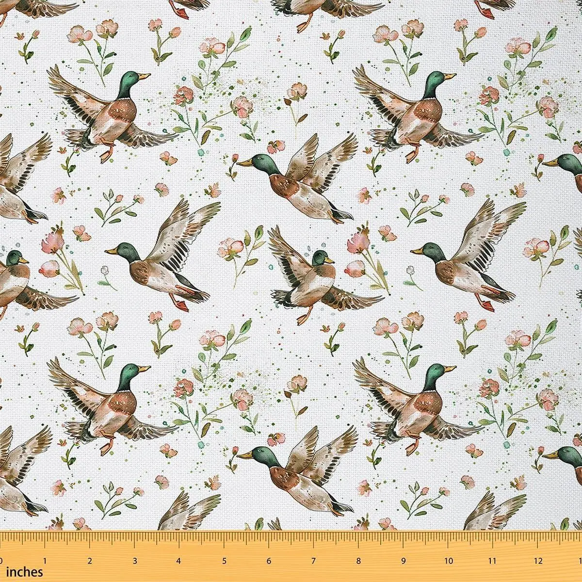 Mallard Duck Fabric Wild Duck Hunting Upholstery Fabric Chairs Cute Wild Animal Fabric Reupholstery Fabric Decor Soft Flannel