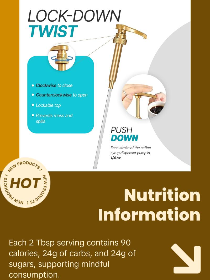 Torani Coffee Syrup Variety Pack - French Vanilla & Classic Hazelnut Syrup for Coffee with 2 Jimoco Syrup Pump Dispensers - Sweet Natural Beverages