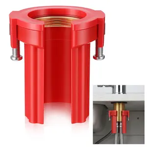 GJANSH Kitchen Faucet Fixing Nut, PP Plastic Anti-Loosening Faucet Lock Nut for 32mm OD Threaded Pipe, Universal Fastener Replacement Repair Tool for Kitchen & Bathroom (Red)