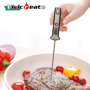 Vivicreate Probe Meat Thermometer, Grill Themometer, Digital Dual Grill Thermometer, digital display Kitchen Stainless Steel Utensils Water Proof Foldable
