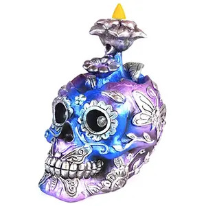 Metallic Skull Backflow Incense Burner