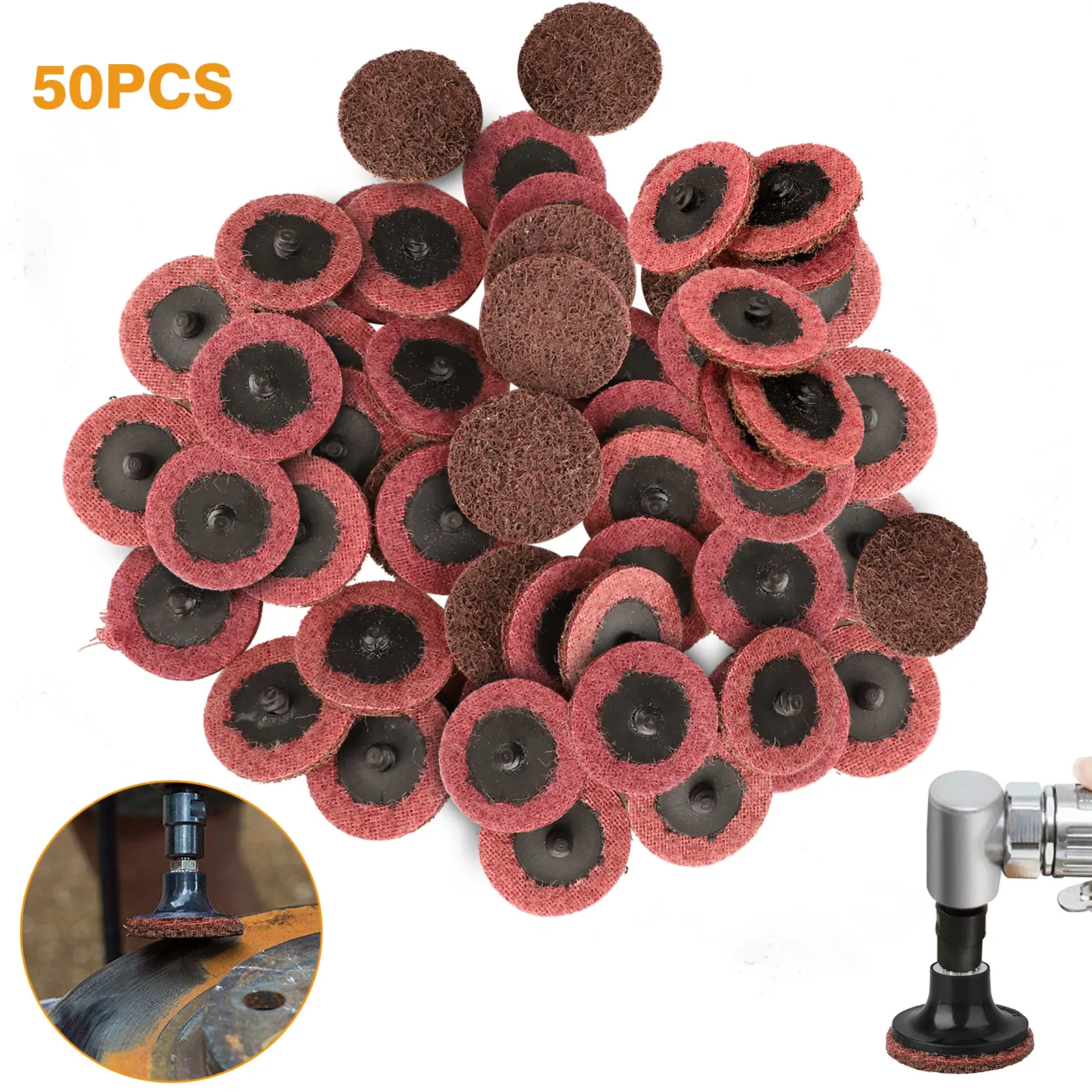 50Pcs Surface Sanding Disc Set - 2inch Surface Conditioning Disc,Surface Prep Conditioning Tool,for Cleaning Metals,Sanding Polishing Paint Removal