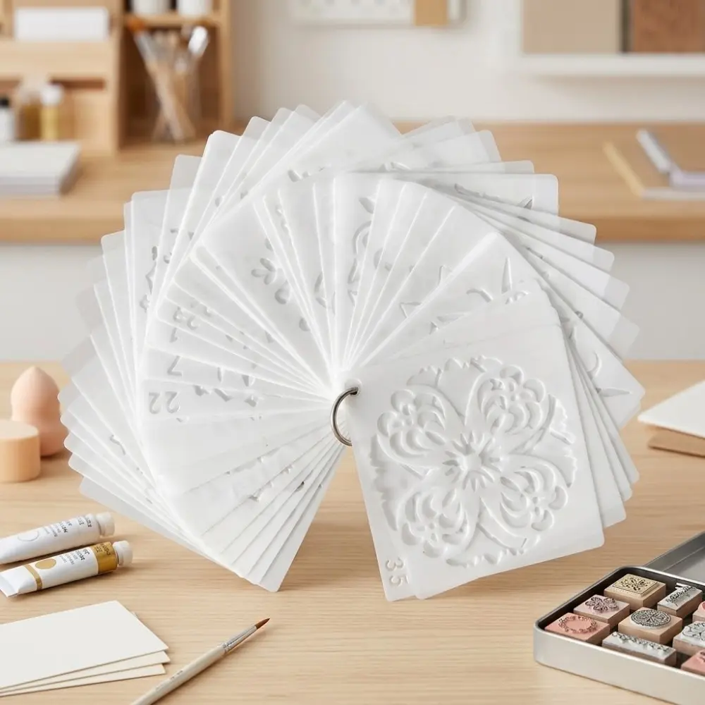 Laser Cut Mandala Stencil Kit, DIY Painting Tools for Wall Wood Tile Fabric Transfer, High Precision Reusable Waterproof Templates, Stress Relief Art Decor, Multi-Scene Journal Home Craft