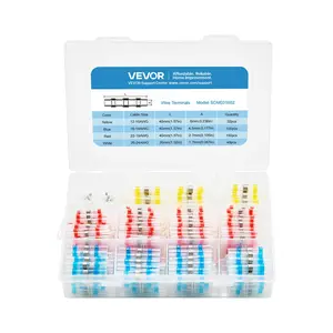 summervibes VEVOR Heat Shrink Butt Connectors, 330PCS, Waterproof Solder Seal Wire Connectors Kit, Electrical Terminals Insulated Solderless Wiring, 4 Colors 4 Sizes 26-10 AWG, for Industrial Marine Automotive