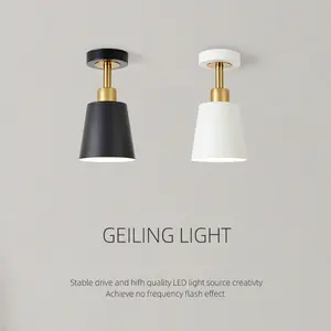 Creative Design E27 Iron Half-Embedded Ceiling Light, Hallway Near Top Lamp, Corridor Pendant Light, Entry Closet Bedroom Kitchen Porch Balcony Ceiling Lighting