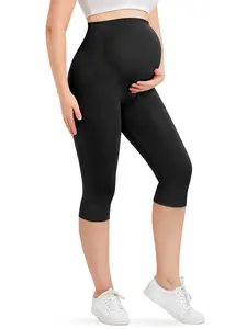 Women's Maternity Shaping Pants, Seamless Design, High Waist Seven-Point Style, Breathable Fabric, Elastic Support, Perfect for Pregnancy Photoshoots, Pregnancy Clothes