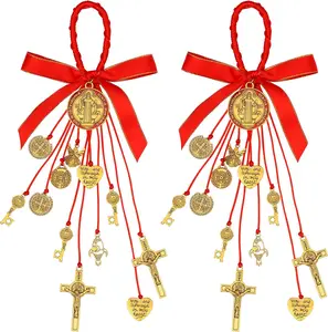 2 count Saint Benedict Medal Protection from Evil Blessing Charm Catholic Saint Benito Medalla   Charms for Women Men