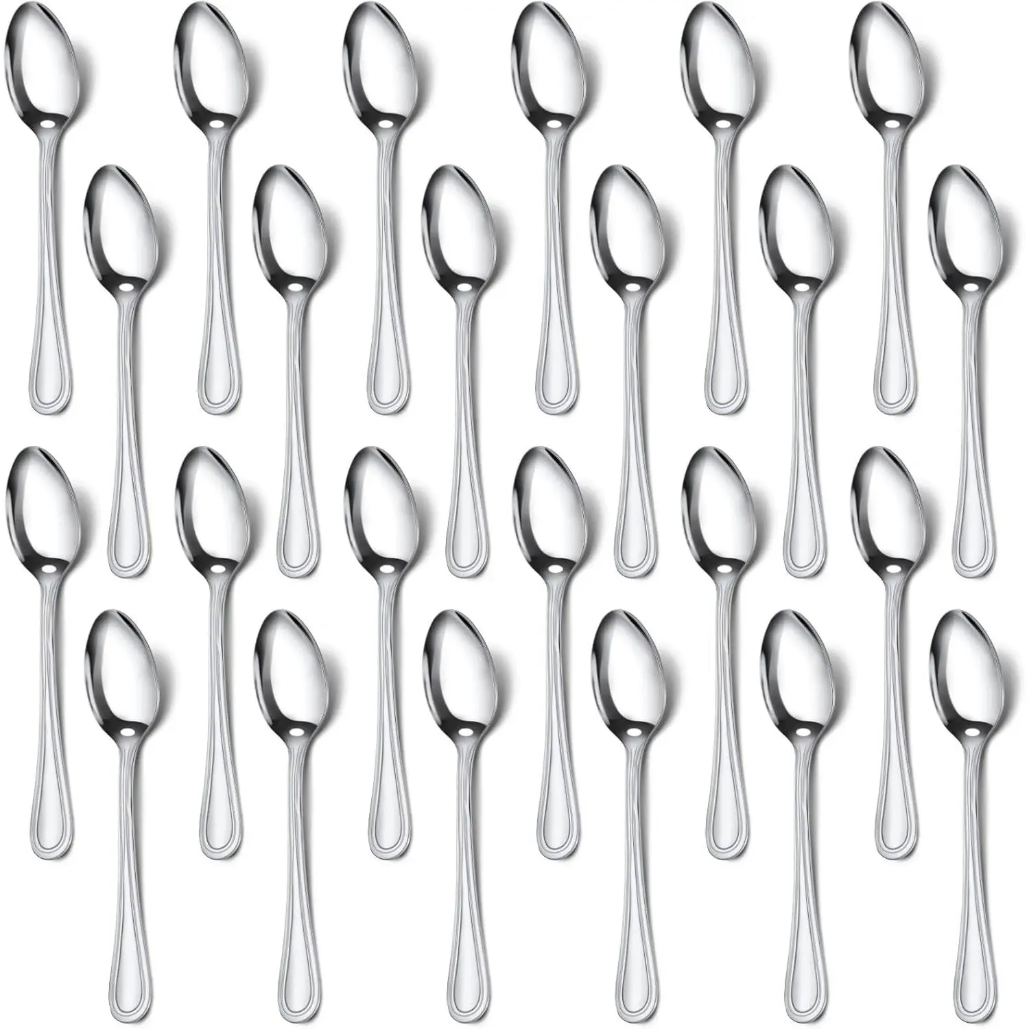 24- Coffee Spoons - Espresso Spoons, 4.7-inch Stainless Steel Small Spoons for Coffee, Hot , Desserts and Appetizers, Demitasse Spoon for Coffee Bar, Dishwasher Safe