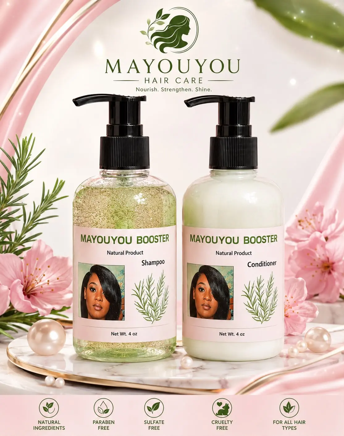 Mayouyou Hair Care Shampoo & Conditioner Kit, 4oz (Beauty & Personal Care Haircare Set)