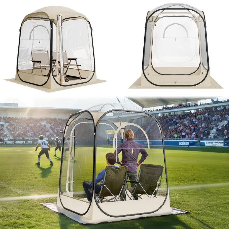 【Summerfinds】VEVOR Pop up Sports Tent, 50x50 in Clear Bubble Tent for 1 Person, Waterproof Outdoor Pod with Floor Mat & Top Cover, Garden Igloo Dome Tents Camping Shelter for Events Fishing Cheering, Floor Mats, Tpu+Fabric