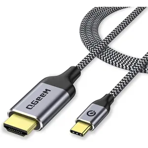 B C to HDMI Cable Adapter 6FT 4K, B Type C to HDMI Thunderbolt 3/4 Compatible for iPhone 16, Galaxy, MacBook Pro/air, IPad pro, Surface,Dell XPS, HP, Thinkpad, Pixelbook, and More