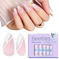 64Pcs Short Almond Swirl Nails