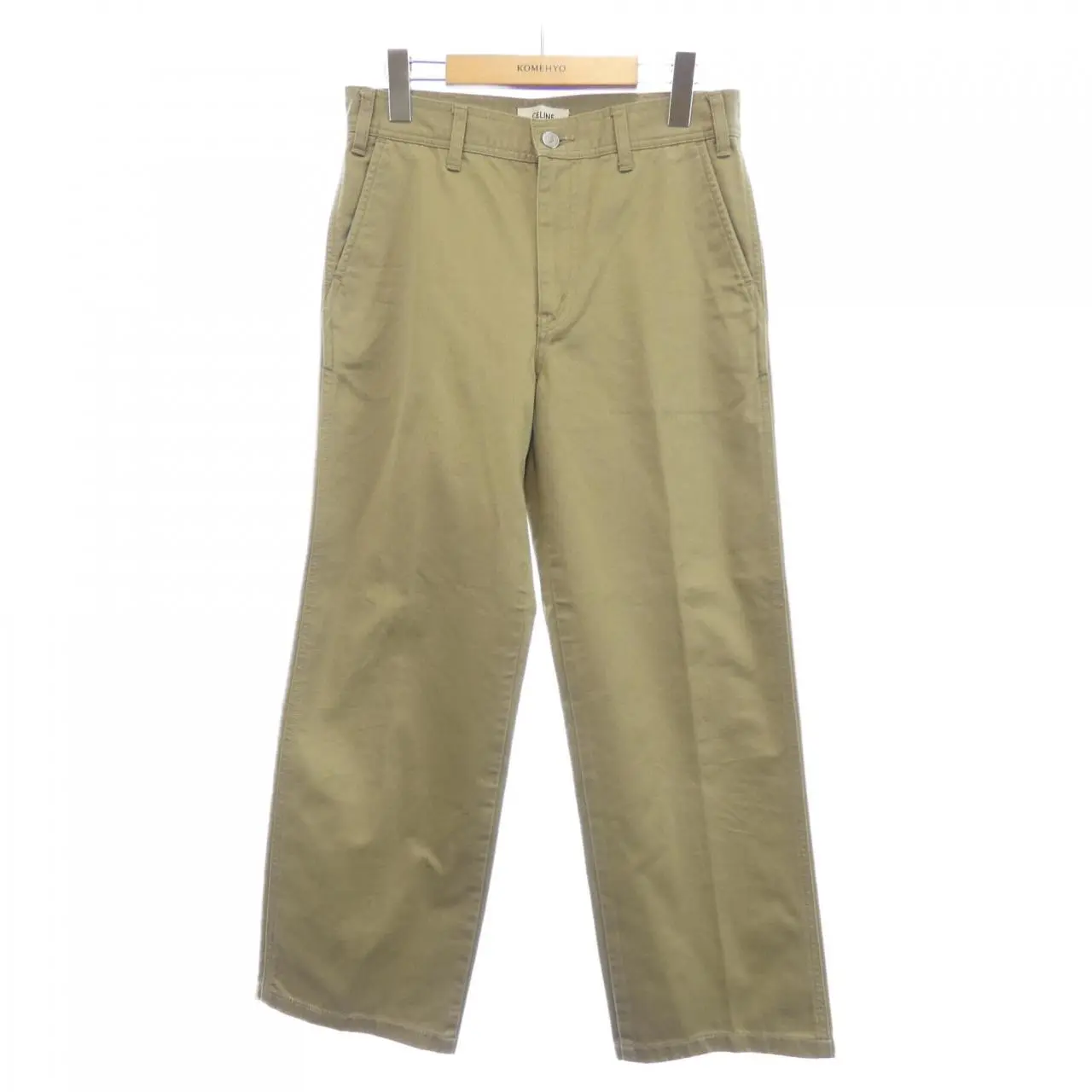 Pre-owned Celine Others Small Leather Goods Mid Waist Straight Leg Pants
