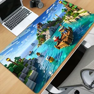 Minecraft themed mouse pad, e-sports special mouse pad, large size coverage, desktop protection keyboard mouse, non-slip rubber sole anti-displacement professional gaming mouse pad Mouse pad, scratch-proof table mat