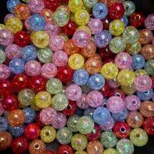 20 pcs 16mm UV crackle bead mix