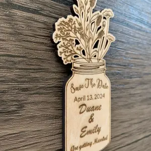 Mason Jar Save the Date Magnet - Mason Jar Wedding Magnet - Save the Date