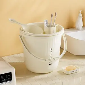 Student Dormitory Laundry Bucket Wash Set Five-Piece Kit Home Large Thick Durable Hand-Held Plastic Basin Water Bucket