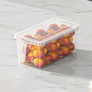 1/2/3/6 PCS Refrigerator Storage Containers with Handles for Refrigerator Organization, Stackable Fridge Organizer, Plastic Food Organizer Bins for fridge storage, home organization for cooking prep, grocery management and kitchen spaces