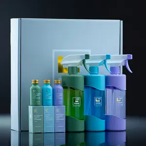 ESNTL LVG 6-Pack Starter Kit - 3 Reusable Glass Bottles & 3 Eco-Friendly Cleaning Refills