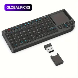 Mini Wireless Keyboard, Portable Rechargeable 2.4G Backlit Keyboard with Touchpad for PC, Mac and Smart TV, Multifunctional Keyboard
