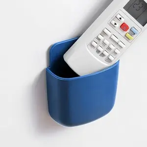 Wall-Mounted Storage Box, Plastic Adhesive Storage Box, Phone Charging Stand, Remote Control Holder, Multi-Functional Organizer, Space