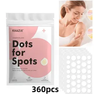 360pcs Transparent Round Acne Patches, Hydrocolloid Pimple Stickers, Portable Facial Decorative Stickers, Unisex, Before and After Makeup