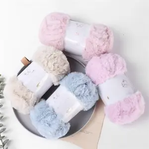 Faux Fur Yarn Artificial Woolen Yarn Thickened Rod Yarn DIY Material Pack for Knitting Coats Scarves Hats Shoes Jewelry Hairbands Crafts