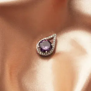 Amethyst Cubic Zircon Gemstones Necklace