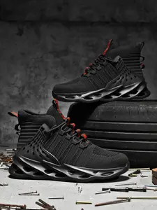 Zostep Men's Breathable Mesh Safety Work Shoes, Anti-Slip Kevlar Sole, Steel Toe, Stab Resistant, Outdoor Construction Worker Walking Boots