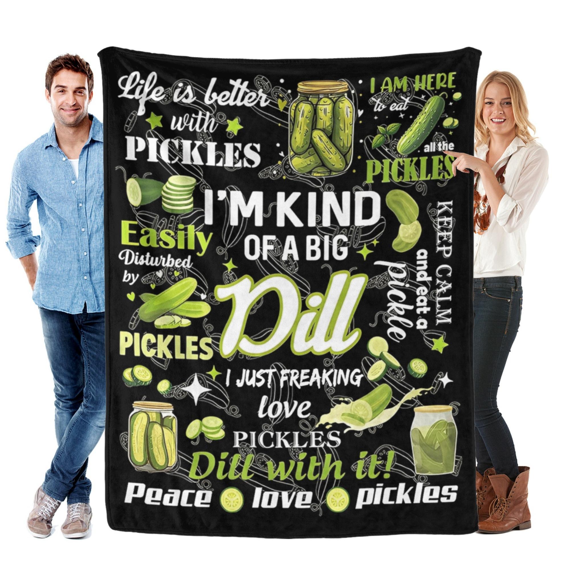 Pickle Blanket Gifts for Pickle Lovers, Pickles Birthday Gifts for Women, Friend, Girl, Soft Warm Blanket for Pickles Lovers, Gift for Couch Sofa Gifts for Christmas Thanksgiving Day 50x60in