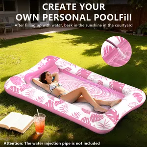 Rrtizan 83.5″ x 52.4″ Extra Large Inflatable Tanning Pool Lounge Float With Cup Holder,  Pool Floats Adult with Pillow, 4 in 1 Suntan Tub Raft Floatie, Sunbathing Bed Lounge for Water Blow Up Kids Ball Pit Party Gifts, inflatable Sofa Swimming Pool