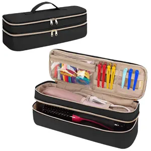 Double Layer Cosmetic Organizer, Large Capacity Makeup Storage Bag, Zipper Makeup Organizer Pouch, Versatile Storage Bag for Travel, School, Office