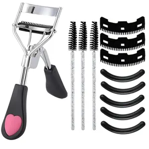 12pcs Eyelash Curler Set, 1 Eyelash Curler With 3 Replacement Brushes, 3 Eyelash Combs, 5 Replacement Pads For Women To Achieve Dramatic Curl