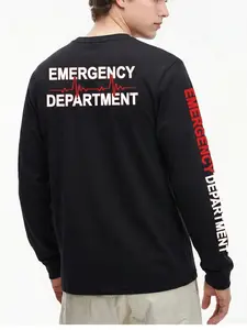 Emergency Department Graphic T-Shirt - Long Sleeve Cotton Tee for Women & Men, Summer Season Stylish Unisex Top with Bold Design & Caduceus Symbol