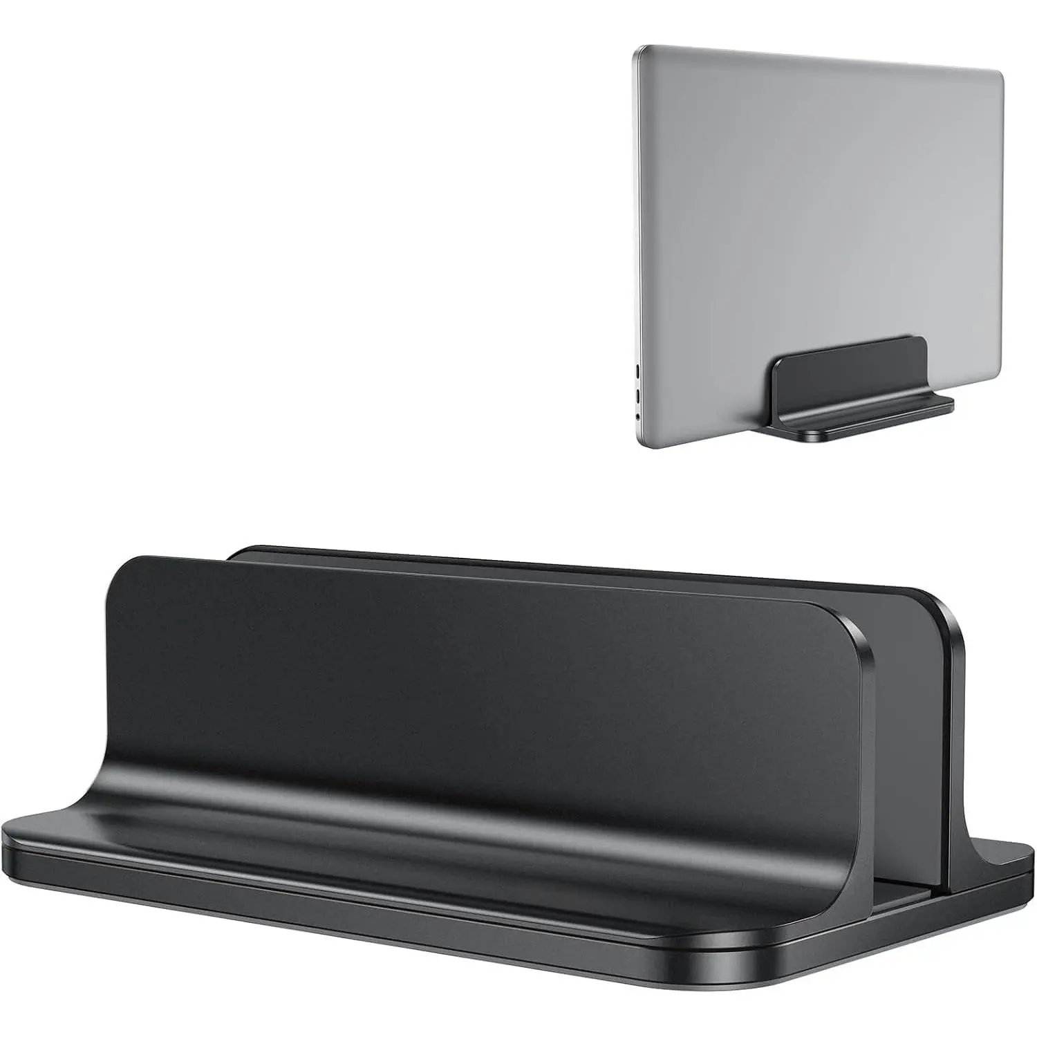 F-CPS10 Vertical Aluminum Laptop Stand Holder with Adjustable Size Dock, Desktop Stand for MacBook, Surface, Chromebook, Gaming Laptops (Up to 17.3 in), Black, 0.55In X 14Mm To 2.71In X 69Mm