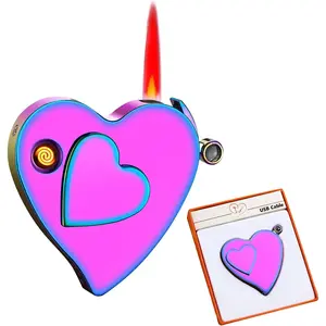 3-in-1 Lighter with Adjustable Red Flame Windproof Igniter & Hidden Projection Perfect Gift