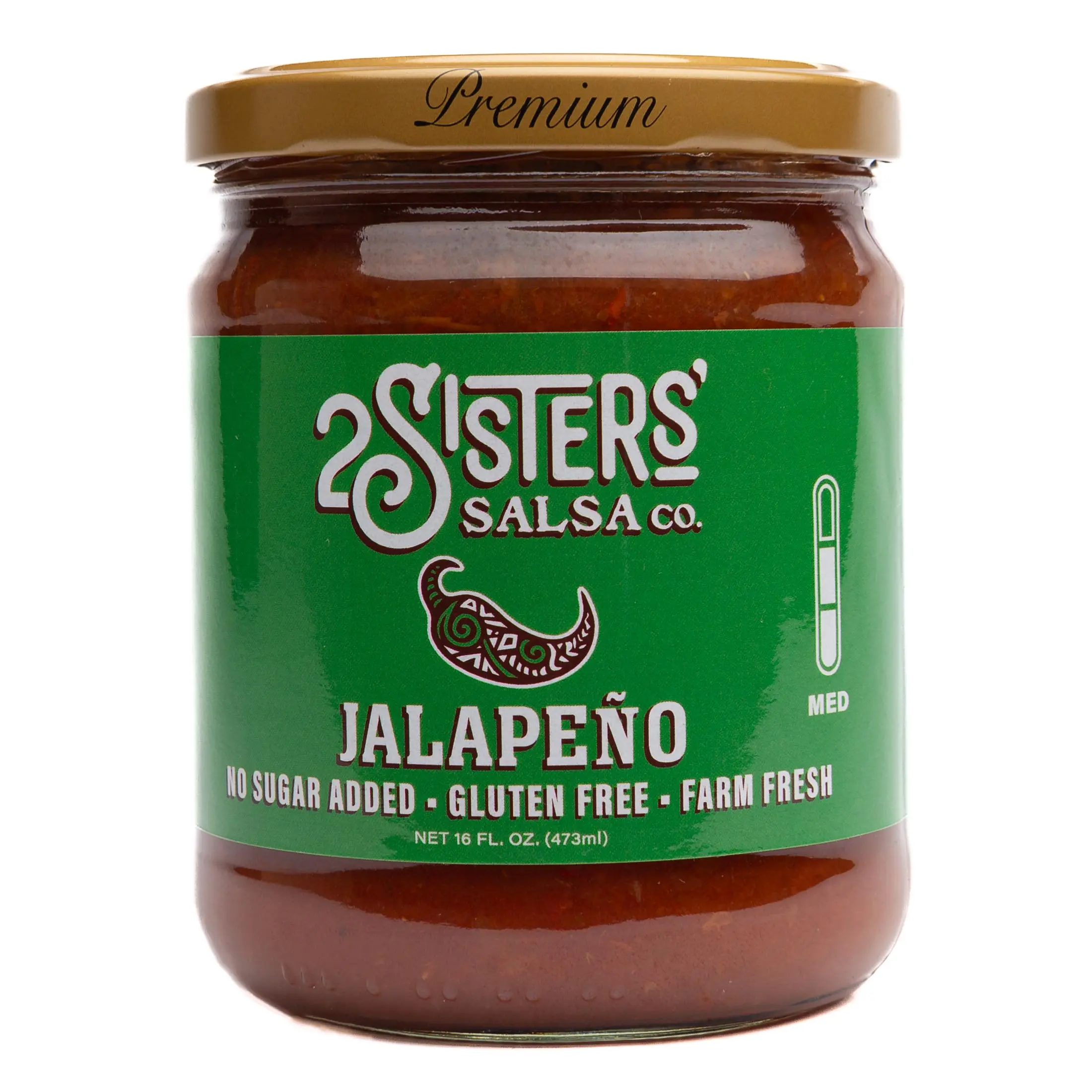 2 Sisters Farm Fresh Jalapeño Salsa – Bold Flavor – Gluten-Free – No Sugar Added – 16 oz