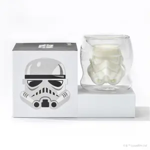 Star Wars Stormtrooper 3D Helmet Double Wall  Espresso Glasses, Set of 2