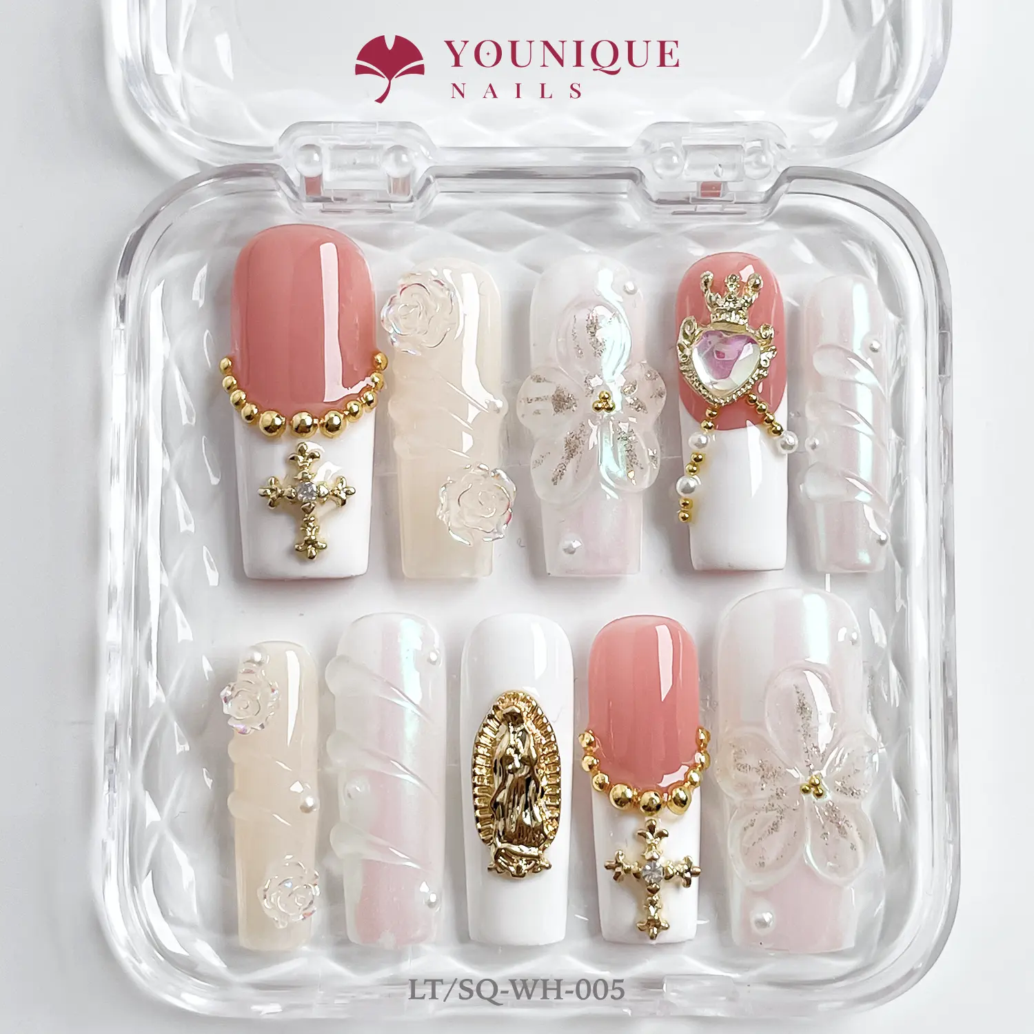 Younique Nails 2025 | LT Studio | Holy Garden | 10PCS 100% Handmade Press-On Nails | Reusable Colorful Art