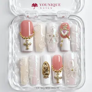Younique Nails 2025 | LT Studio | Holy Garden | 10PCS 100% Handmade Press-On Nails | Reusable Colorful Art tiktokshopspringglowup