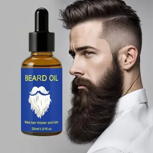 Men's Beard Oil Essence, Moisturizing Light Formula with Hyaluronic Acid & Rosemary, Moisturizes Coarse Beards, Non-Greasy, Healthy Shine, 30ML