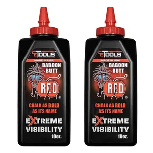 Chalk Reel 10oz. Baboon Butt Red Premium Hydrophobic Water Repellent Marking Chalk 2pk
